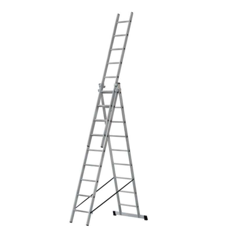 Лестница трехсекционная алюминиевая Fit 65434 3 х 9 ступеней H257426591 см вес 1118 кг 20276₽