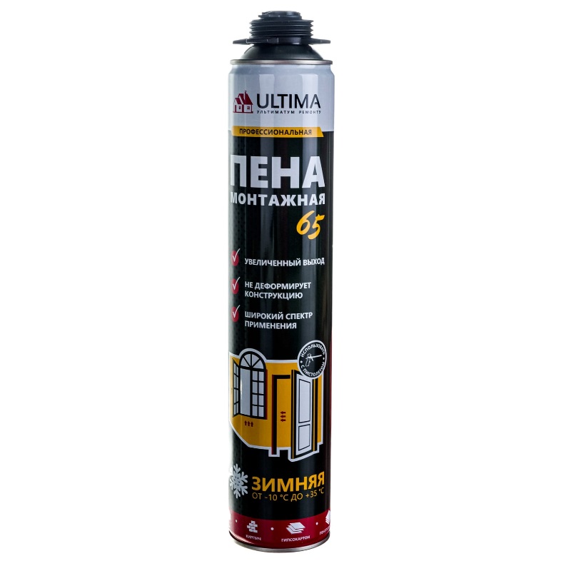 Пена монтажная профессиональная Ultima Pro 65, 820 мл, зимняя в Туле