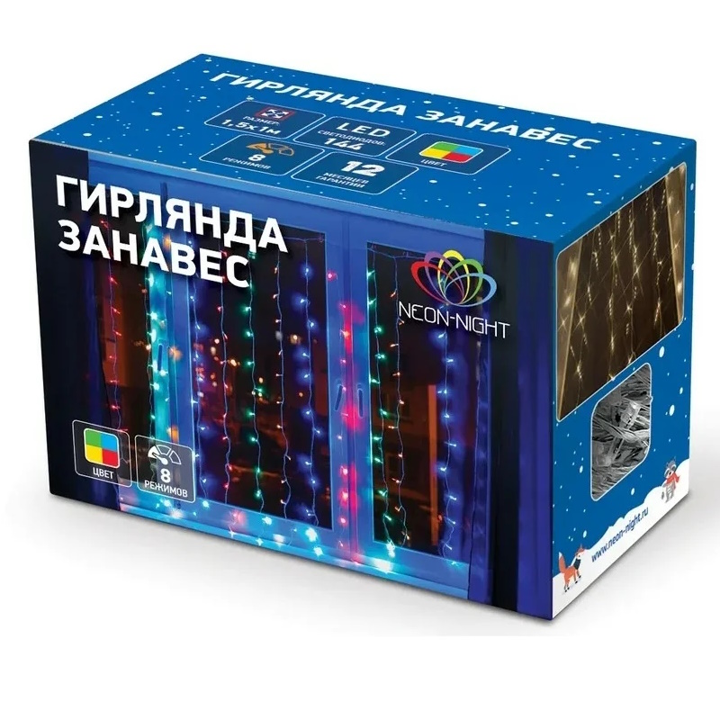 Гирлянда светодиодная Neon-Night "Светодиодный Дождь" 235-069 1250934 , 2х3м,  240LED, мульти  в Кинешме