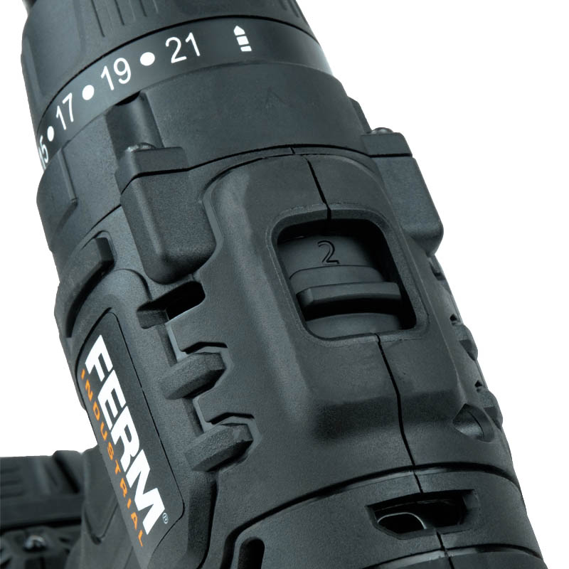 Аккумуляторная дрель-шуруповерт Ferm Industrial CDM1141P, 20В, 50Нм, 2,0 Ач., 2 скорости, 2 акк., Li-ion, БЗП, 13 мм., кейс во Владимире