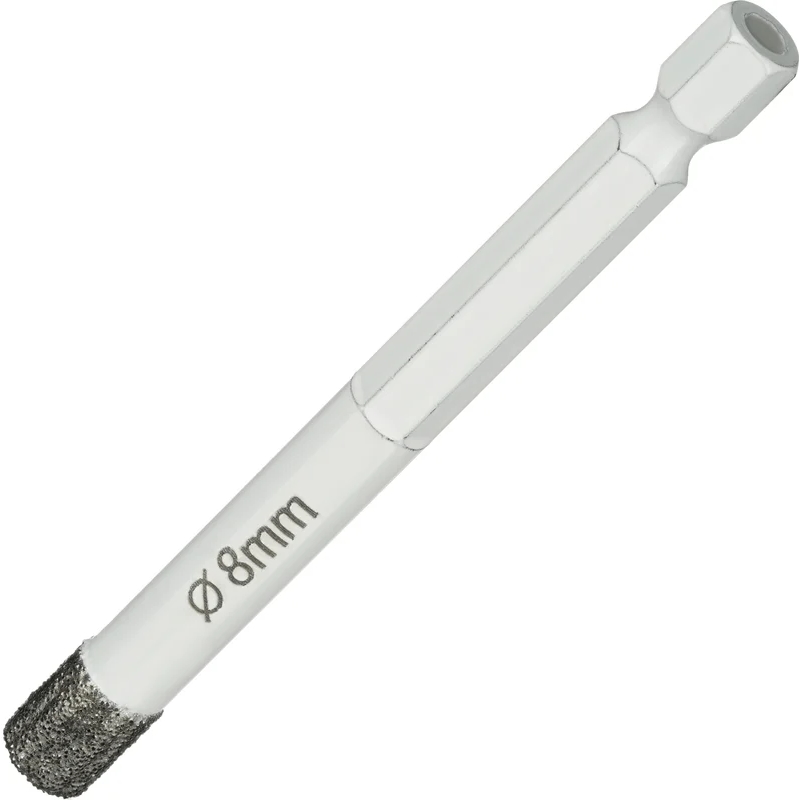 Коронка алмазная по керамике и керамограниту Diamond Industrial DIDKVP08S10, 8 мм, 1/4" HEX вакуумная пайка в Муроме