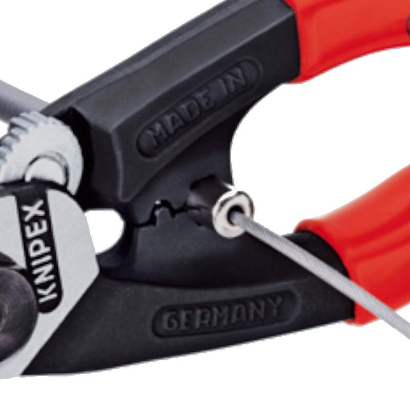 Тросорез компактный Knipex KN-9561190SB, 190 мм, обжим гильз на боуденовские тросы, обливные ручки, SB в Твери