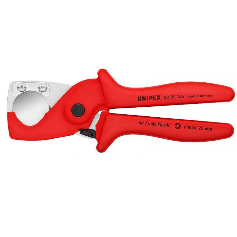 Труборез-ножницы для шлангов и защитных труб Knipex PlastiCut KN-9020185SB, Ø 25 мм, длина 185 мм