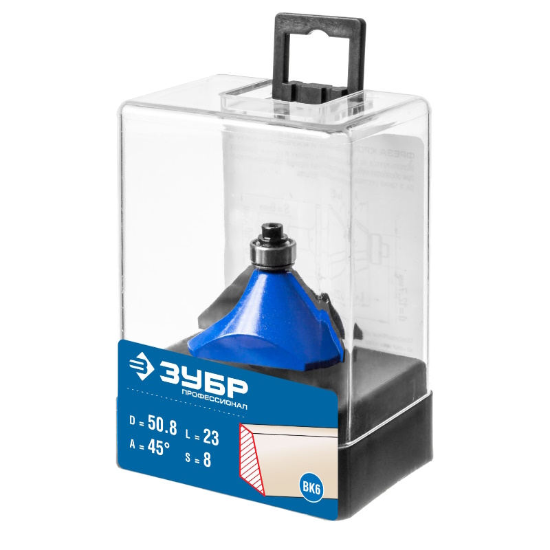 Фреза кромочная калевочная (фасочная) №9 Зубр Профессионал 28711-50.8, 50.8 x 27 мм  в Переславле