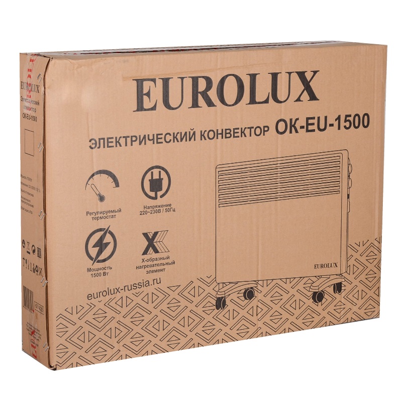 Конвекторный отопитель Eurolux ОК-EU-1500 4606059034469 (1.5 кВт, вес 4.3 кг) в Туле