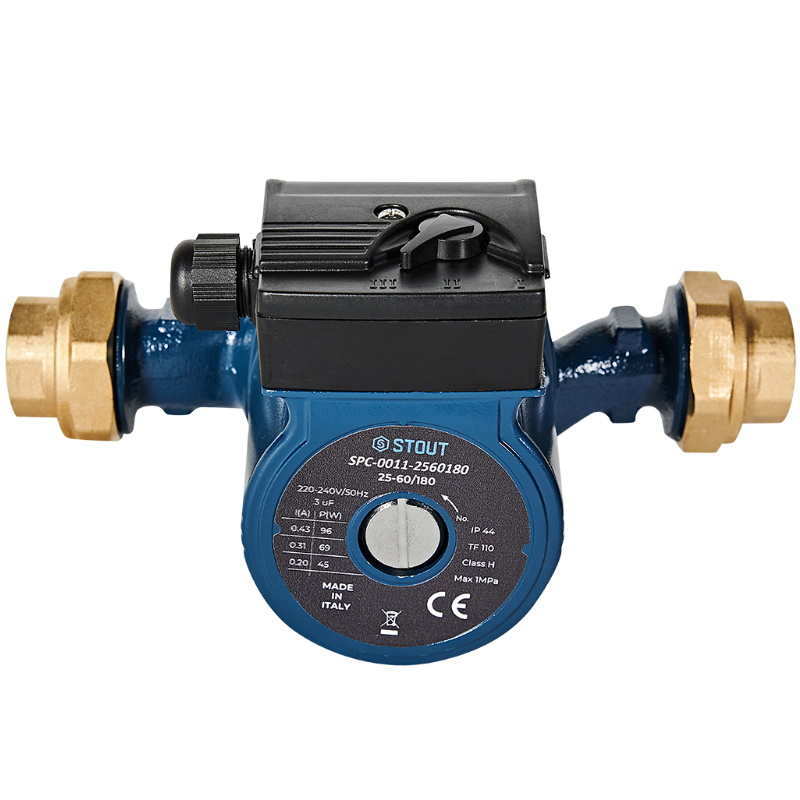 Циркуляционный насос Stout SPC-0011-2560180, 25-60/180, 220/240V, 50Hz, с латунными гайками G 1 1/2 x Rp 1