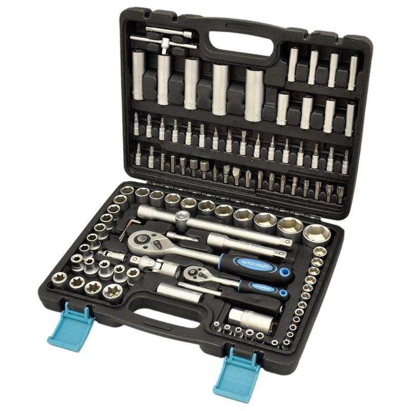 Набор инструментов Autovirazh AV-212108, 1/2" 1/4"DR, CrV, 108 предметов в Угличе
