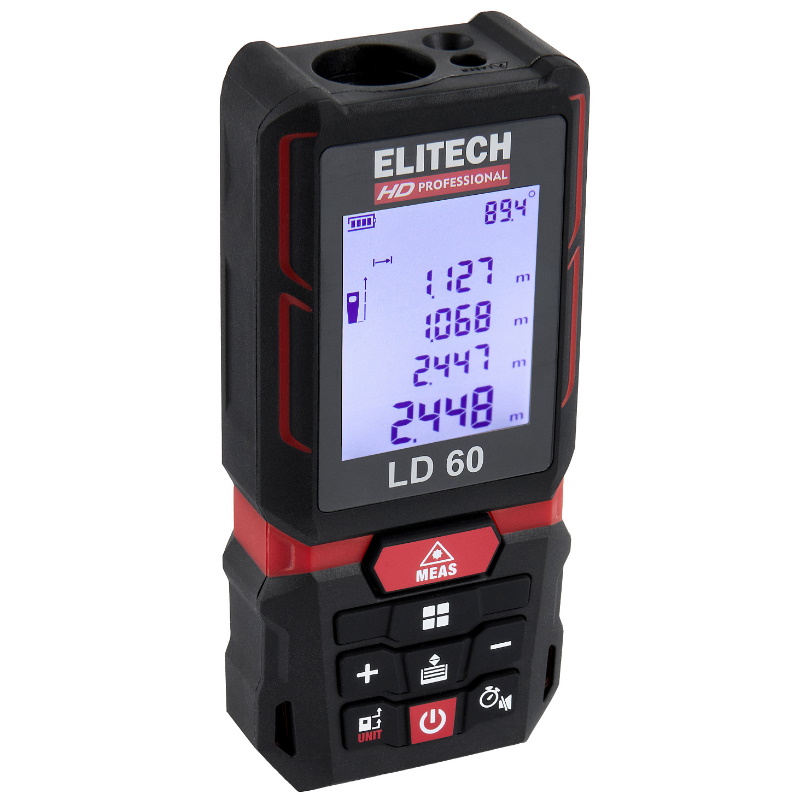 Лазерный дальномер Elitech HD LD 60 204769, 0.05–60 м, угломер, точность-1.5 мм/м в Череповце