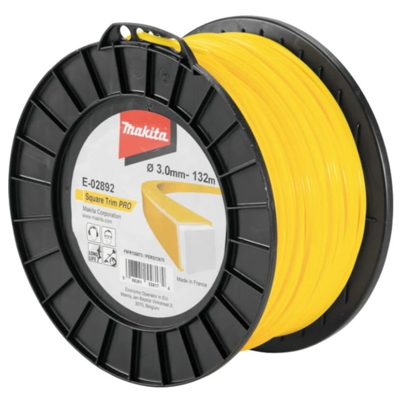 Триммерная леска Makita E-02892, квадратная, усиленная, 3 мм х 132 м в Угличе