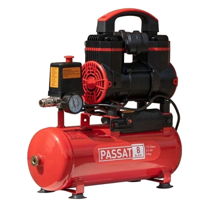 Компрессор Aurora PASSAT-8 BLACK без масл тихий 8л 170лмин 09 кВт