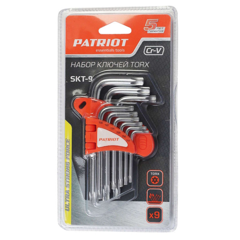 Набор ключей Patriot SKТ-9 350002004, TORX, T10-T50, CRV, 9 шт.