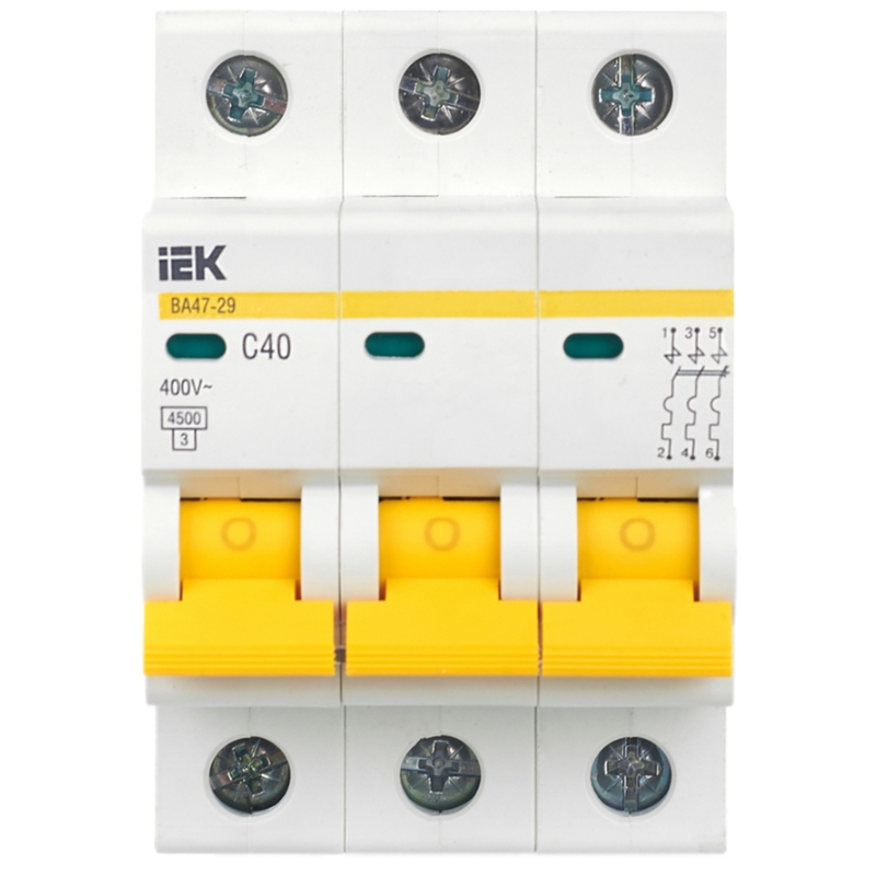 Автоматический выключатель IEK KARAT ВА47-29 MVA20-3-040-C, 3P C 40А 4,5кА