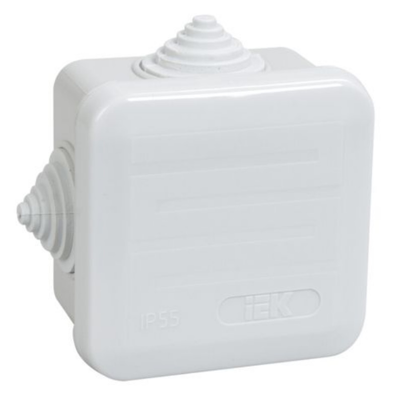 Коробка распределительная IEK КМ41236 UKOZ11-070-070-040-K41-44, о/п, 70х70х40 мм, IP44, 4 ввода, серая в Рыбинске