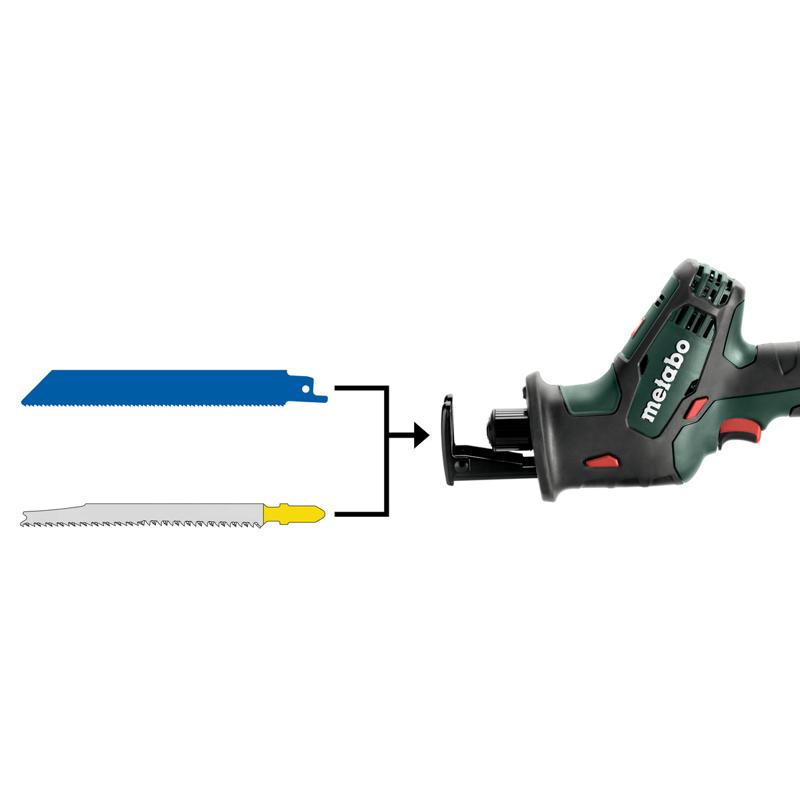 Аккумуляторная сабельная пила Metabo SSЕ 18 LTX Compact T0334 (аккумулятор li-ion; толщина дерева 180 мм, металла 6 мм) во Владимире