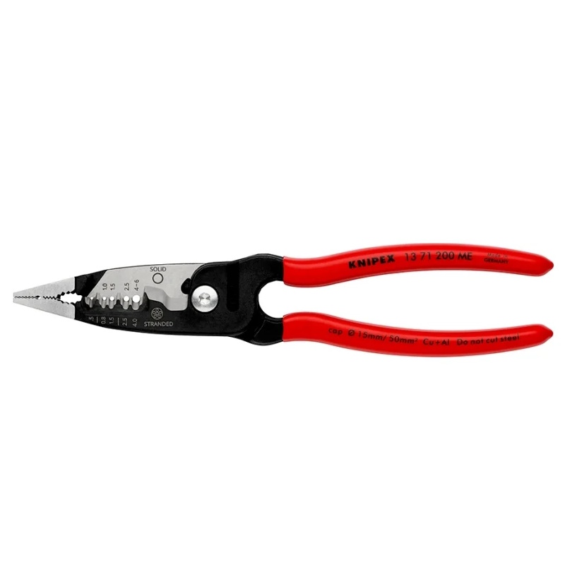 Клещи электромонтажные Knipex KN-1371200ME, 5-в-1, зачистка 0.75 – 4 / 6 мм², рез Ø 15 мм / 50 мм², 200 мм, фосфатированные в Рыбинске