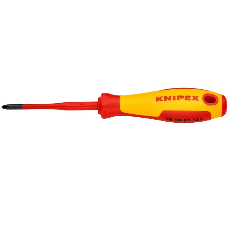 Отвёртка Knipex PlusMinus KN-982401SLS, VDE, Phillips PH/S 1 x 80 мм, с узким концом, длина 187 мм, диэлектрическая в Муроме