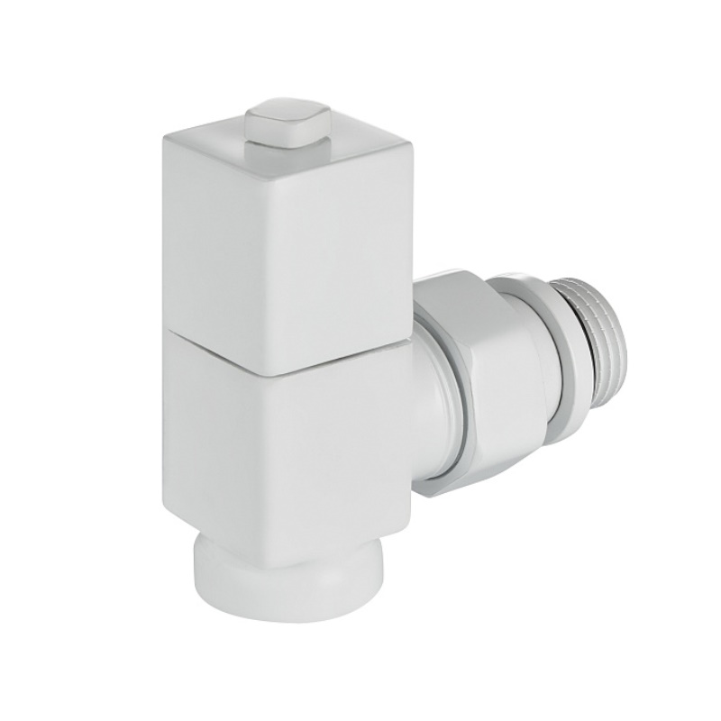 Набор дизайн-вентилей Royal Thermo CUBE НС-1422577, угловой, белый, 1/2" в Коврове