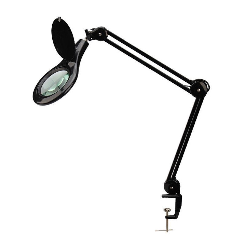 Лупа на струбцине Rexant 1254010, круглая, 5D, с подсветкой 56 SMD LED 31-0406, черная в Коврове