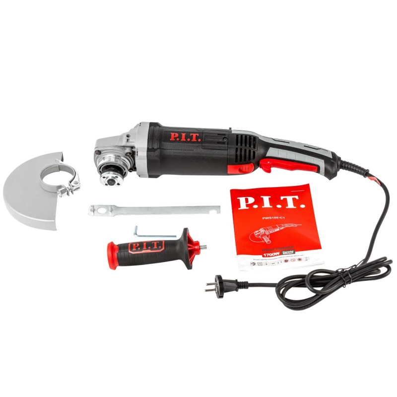 Шлифмашина угловая электрическая PIT PWS180-C1 1700Вт 180х222мм 8500обминМ14 поворотрукоятка