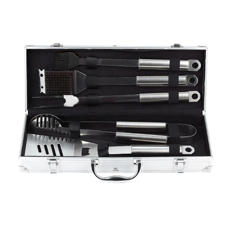 Набор для гриля Green Glade SC005 (лопатка, щипцы, вилка, щетка, кисть с силиконовым ворсом, алюминиевый кейс) в Иваново