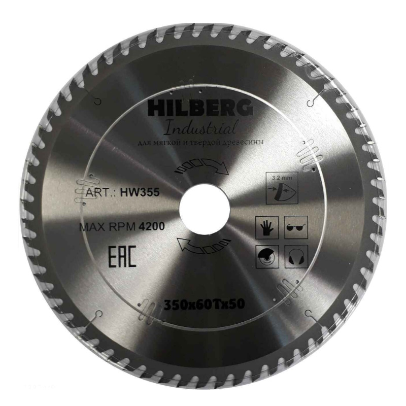 Диск пильный Hilberg Industrial HW355, дерево, 350*50*60Т в Угличе