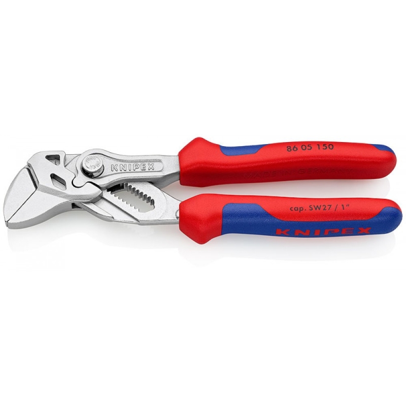 Клещи переставные-гаечный ключ Knipex KN-8605150SB зев 27 мм, длина 150 мм, хром, 2-комп ручки в Туле