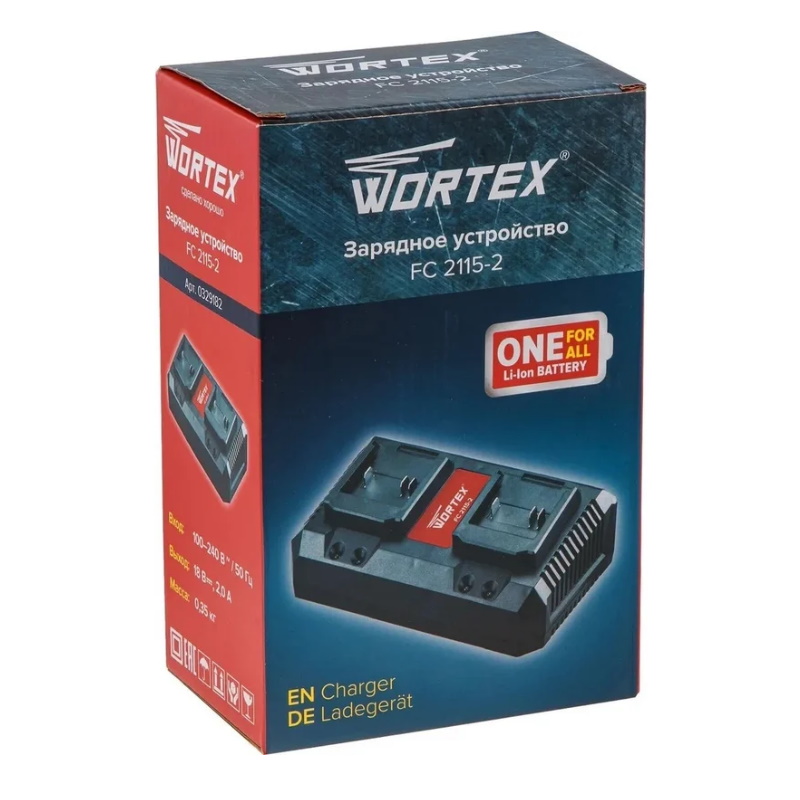 Зарядное устройство Wortex 0329182 FC 2115-2 ALL1 2 слота, 2 А + 2 А в Муроме