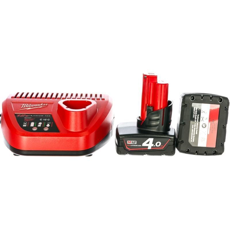 Энергокомплект Milwaukee M12 NRG-402 4933459211, 2 аккумулятора 12В, 4 Ач + зарядное устройство в Муроме