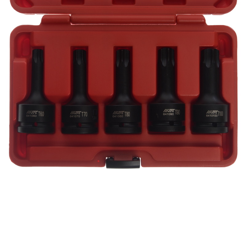 Набор ударных головок JTC JTC-J605T, TORX 3/4", T60, T70, T80, T90, T100, длина 100 мм, в кейсе, 5 предметов в Рыбинске