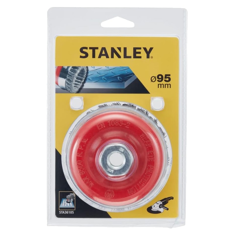 Щетка для УШМ Stanley STA36105-XJ, M10, D 95 мм, чашечная, стальная в Туле