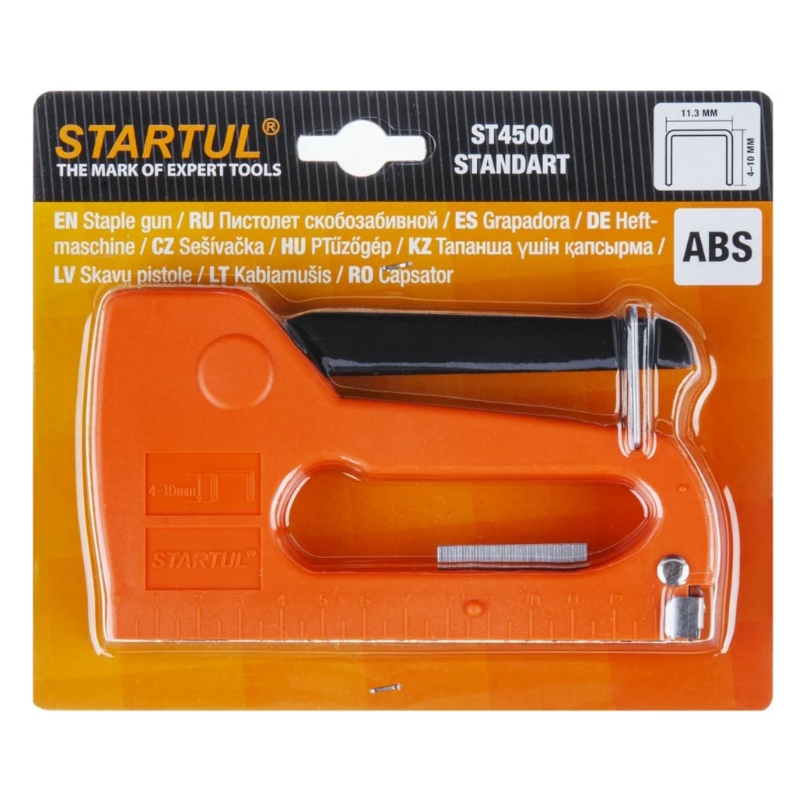 Пистолет скобозабивной пластмассовый Startul STANDART ST4500, 4-10мм  в Угличе