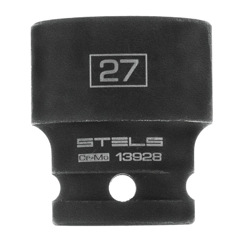 Головка ударная шестигранная Stels 13928, 27 мм, 1/2", CrMo в Вологде