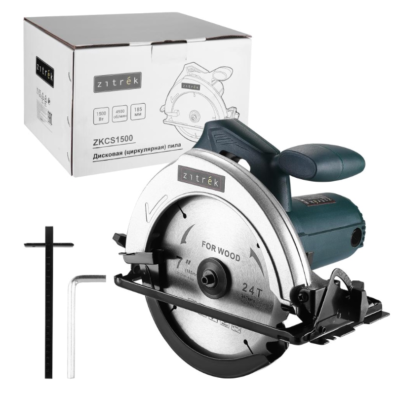 Дисковая (циркулярная) пила Zitrek ZKCS1500 085-1305, 1500 Вт, 185 мм, диск в Череповце