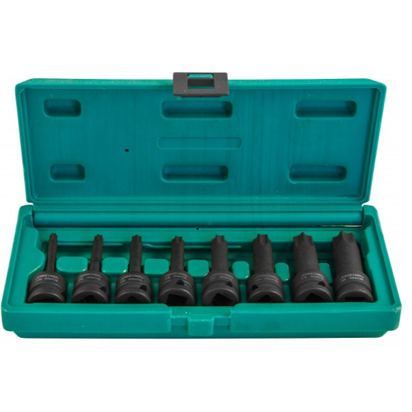 Набор ударных головок Jonnesway S06A408S, Torx 1/2"DR, Т30 - T80, 78 мм, 8 предметов в Твери