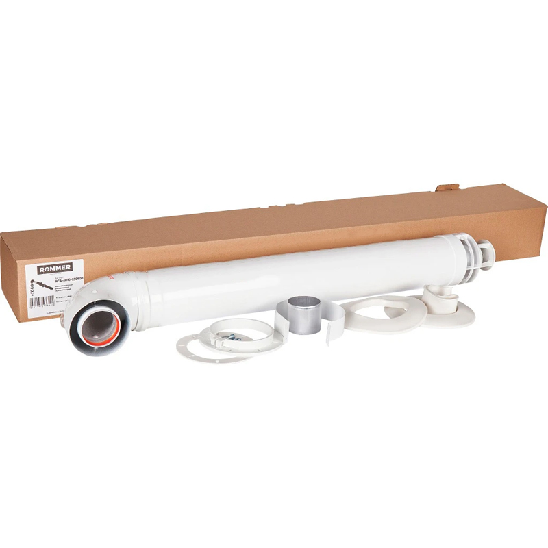 Комплект дымохода Rommer RCA-6010-250900, стандарт, универсальный 60/100 - 900мм в Рыбинске