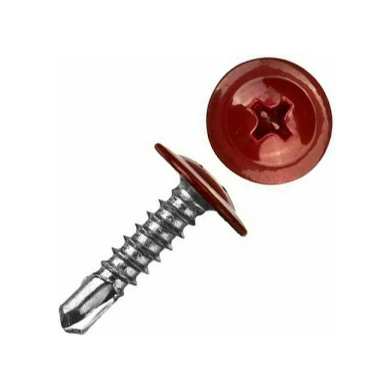 Саморез Starfix SMZ1-87144-50, 4.2х16 мм с прессшайбой, цинк, со сверлом, RAL 3005 (50 шт в зип-локе) в Рыбинске