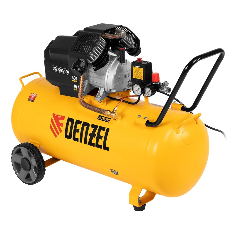 Компрессор воздушный Denzel DKV2200/100 58079 (Х-PRO 2.2 кВт, 400 л/мин, 100 л) в Иваново