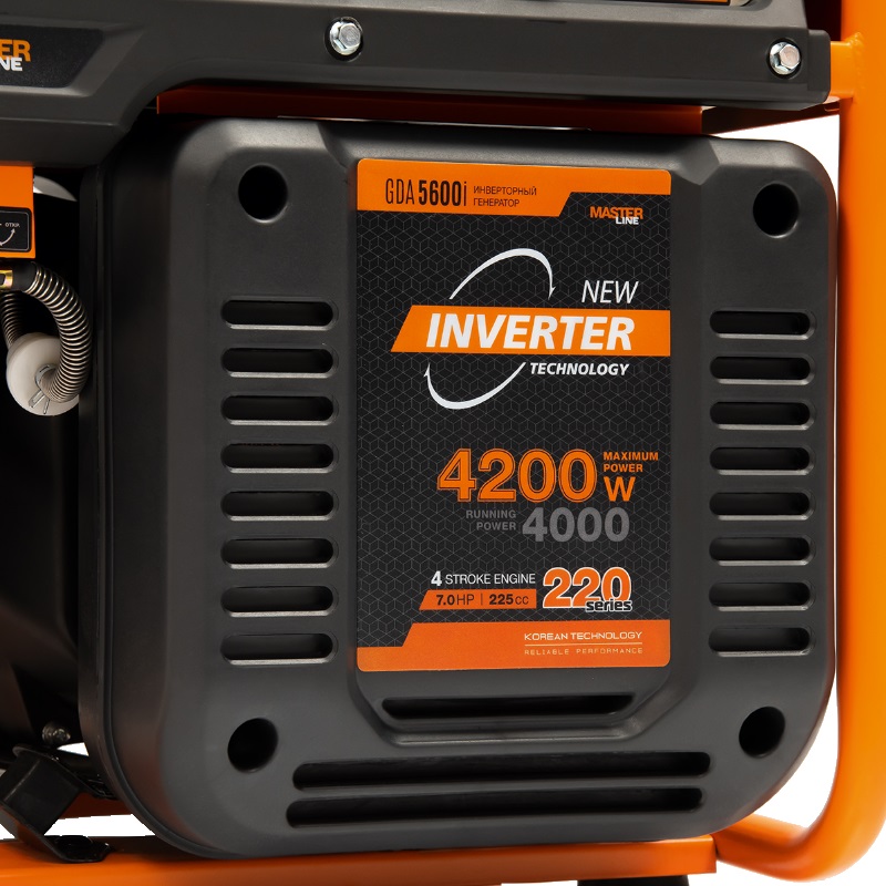 Инверторный бензиновый генератор Daewoo GDA 5600i (мощность 4.2 кВт, объем бака для топлива 13 л)