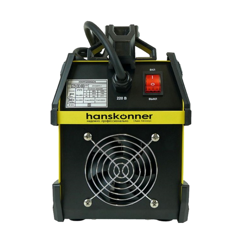 Сварочный инвертор Hanskonner HWM1200GEN (20-200А, ПВ-80%, напряжение 160-250В, работа от генератора) в Кинешме