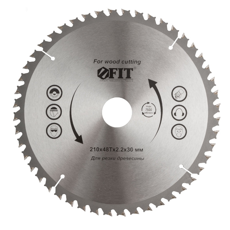 Диск пильный для циркулярных пил по дереву Fit 37694 специальная форма зуба 210х30254х48Т 1042₽