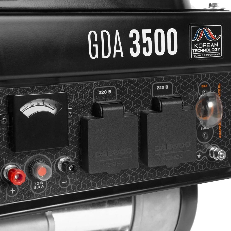Генератор бензиновый Daewoo GDA 3500 (2.8 кВт, число фаз: 1, 2 розетки 220V)
