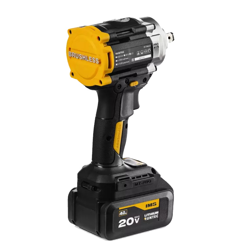Гайковерт ударный аккумуляторный Runtec Pro RT-IW650, 1/2", 20В, 2*4Ач, 650Нм
