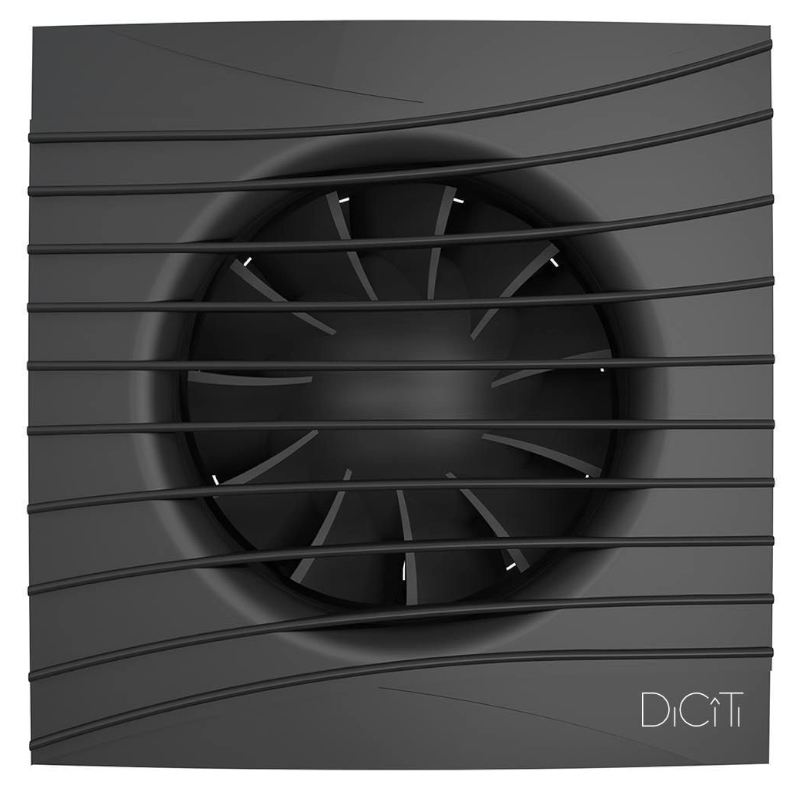 Вентилятор осевой Era Diciti SILENT 4C Matt black, вытяжной, D=100, обратный клапан