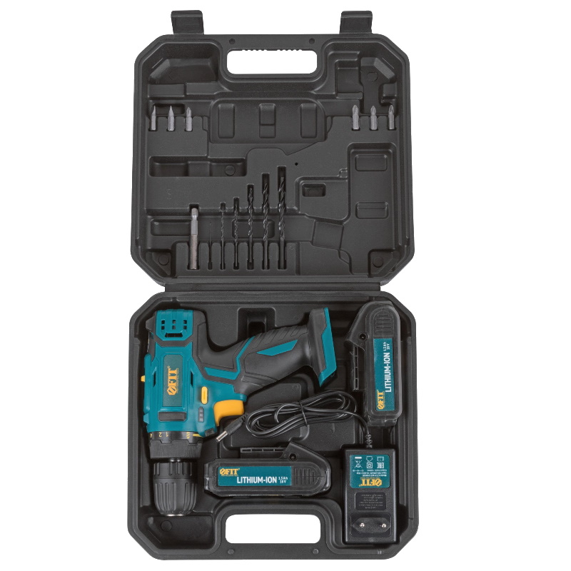 Дрель-шуруповерт Fit 80189, аккумуляторная, 18 В, 0-400/1450 об/мин, 29 Нм, 2 (Li-Ion) 1.3 Ач, 1.5 ч, резиновые накладки, кейс в Иваново