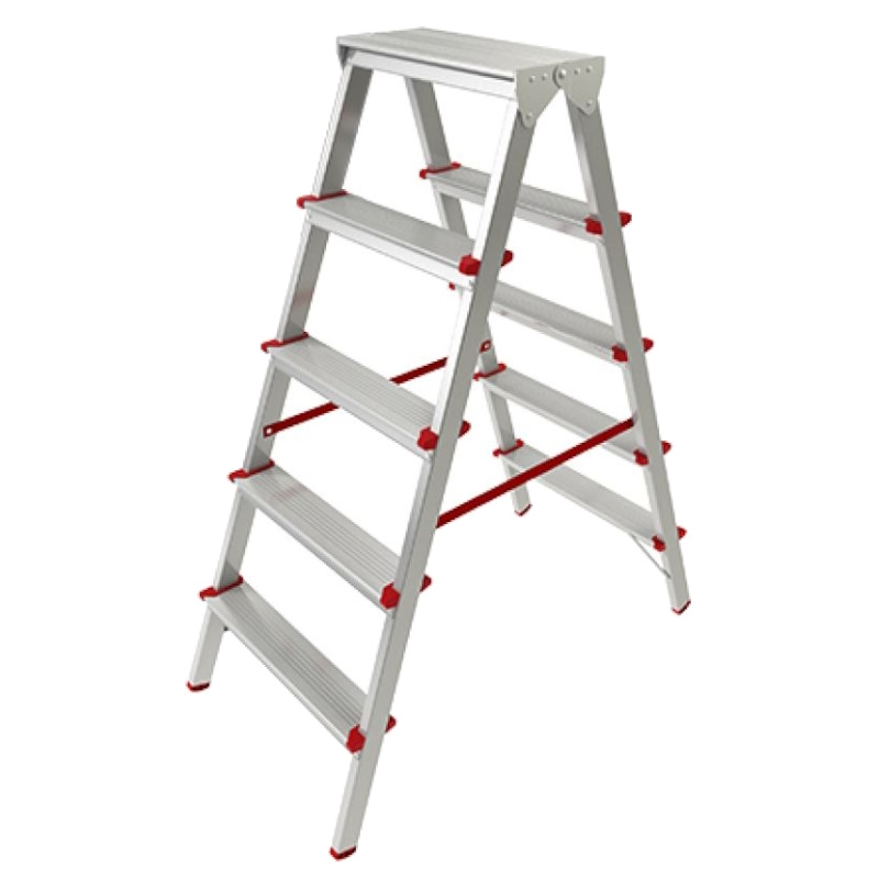 Лестница-стремянка Pro Startul ST9941-05, алюминиевая, двухсторонняя, 110 см, 5 ступеней, 4,2 кг  в Иваново