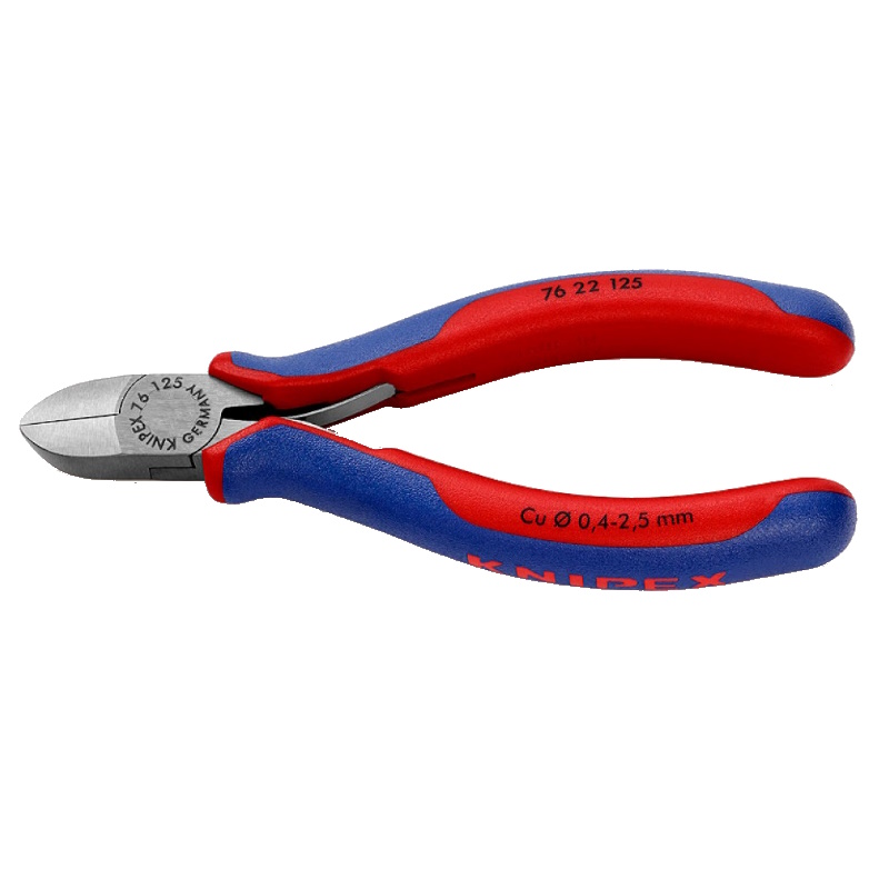 Бокорезы электромеханика Knipex KN-7622125 пружина без фаски 125 мм 2-компонентные ручки 5846₽