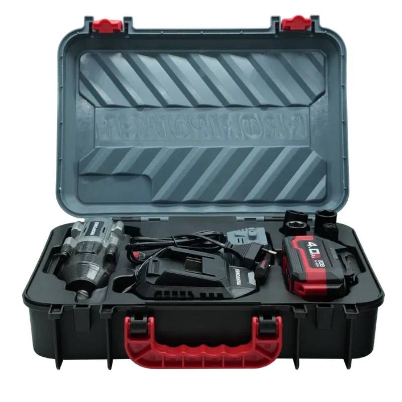 Гайковёрт аккумуляторный ProfiPower T-900N E0186M1 (Li-ion-1шт, 4.0Ач, 900Нм, ударная головка 17/19/21мм, З/У, в кейсе)