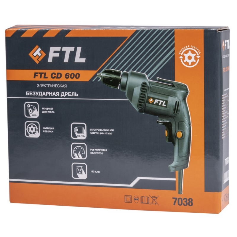 Сетевая безударная дрель FTL CD 600 7038 в Ярославле