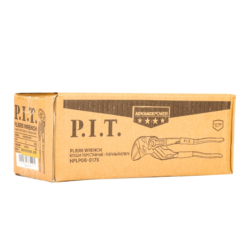 Клещи переставные P.I.T. ADVANCE HPLP06-0175, 175 мм, зев 38 мм, CR-V, 15 позиций, храповой механизм в Твери