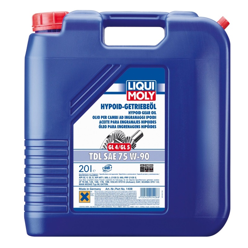 Масло полусинтетическое трансмиссионное Liqui Moly Hypoid-Getrieb TDL 75W-90 (GL-4/GL-5) 1408, 20 л в Угличе